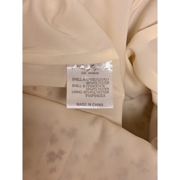 New Nana Jacqueline Dress Medium Womens Floral Satin Micro Mini Smock Sleeve - Picture 8 of 8